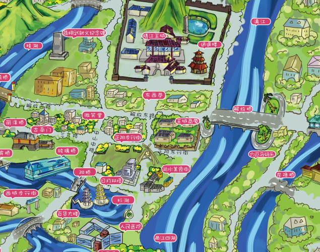 桂林手绘地图(细节)-位站酷推荐设计师推荐 -一下给作者疯狂打call吧!
